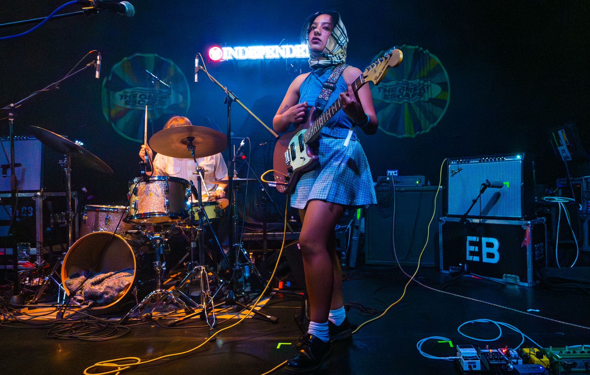 Lily Fontaine performing live on stage with English Teacher